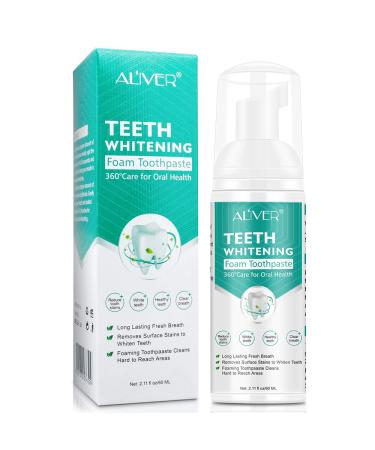 Teeth Whitening Toothpaste Foam Natural Ingredients Baking Soda for Cleaning Teeth and Improve Teeth Health - 60ml