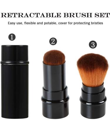 Vtrem 3PCS Kabuki Foundation Brush Retractable Red Black Brown Professional Travel Brushes Blush Foundation brush Makeup Brush Set Blush Brush Red/Black/Brown - Buy Online on GoSupps.com