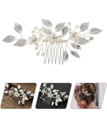 ifundom bridal hair accessories Flower Hair Comb hairbrush for women Floral Hair Clips Bridal Comb Barrette proms hair comb Handmade Bridal Hair Comb diamond Zinc alloy leaf banquet - Buy Online on GoSupps.com