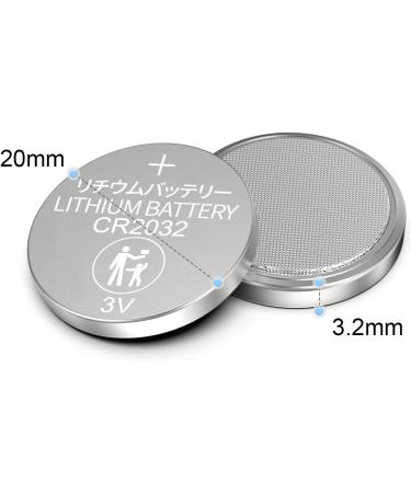CR2032 3V Button Cell Lithium Battery ECR2032 DL2032 Coin Cell CR 2032 Batteries for AirTag Car Keys Scales Dog Collars Garage Door Remote Thermometer 20pcs - Buy Online on GoSupps.com