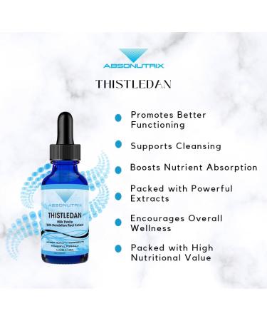 Absonutrix Thistledan 390 mg 4 FL OZ Liquid 302 Servings Made in USA Plant-Based Ingredients Artichoke Leaf Burdock Root Dandelion Root Milk Thistle Gluten-Free Non-GMO GMP Certified - Buy Online on GoSupps.com