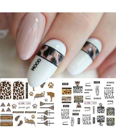 12Design/Sheet Winter Manicure Water Transfer Decals Leopard Animal Print Design Nail Stickers Zebra(01) Style01 - Buy Online on GoSupps.com