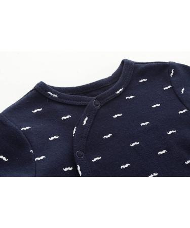MAMIMAKA Baby Rompers Pajamas Cotton Jumpsuit | 9-12 Months | Long Sleeve Footed Bodysuits | Set of 3 - Buy Online on GoSupps.com