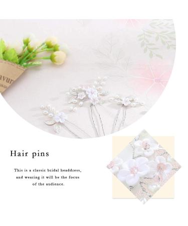 Edary Bridal Wedding Flower Hairpins - Pearl Jewelry & Silver Hair Clips for Women & Girls (5 Pack) | International Shipping - Buy Online on GoSupps.com