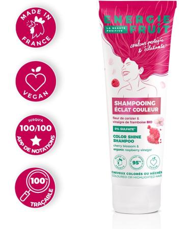 ENERGIE FRUIT | Sulfate-free Shampoo | Cherry Blossom & Organic Raspberry Vinegar | Colored & Highlighted Hair | Vegan | 250 ml - Buy Online on GoSupps.com