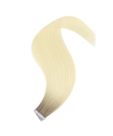 Youngsee Ombre Real Hair Tape Extensions - 45cm Light Brown to Blonde Virgin Smooth Weft 5pcs #R8T60 - Buy Online on GoSupps.com