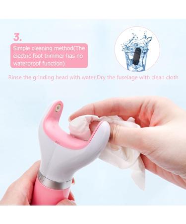 Electric Rechargeable Hard Skin Remover Electric Foot File Grinder Dead Hard Skin Callus Remover Feet Pedicure Tool with Rotating Sanding Head (Pink) - Buy Online on GoSupps.com