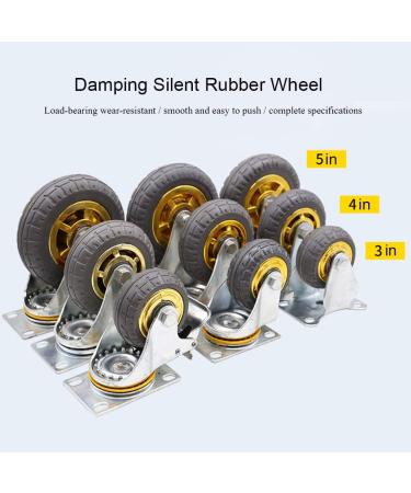 Threaded Shaft Swivel Castors Ball Castors Lockable Bearing with Brake Swivel Casters for Furniture and Workbench Set of 4 Load 400KG(2swivel+2brake 4inch) - Buy Online on GoSupps.com