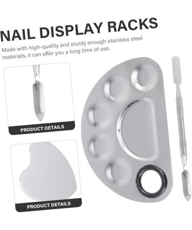 POPETPOP White Cotton Gloves & Color Mixing Tray Set - Nail Art Makeup Palette & Peg Board Display Stand for Perfect Manicure - Buy Online on GoSupps.com