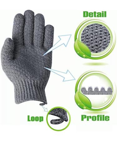 Exfoliating Gloves for Shower Tan Remover SASPOLO Dead Skin Scrub Korean Body Exfoliator for Legs & Arms Hair Removal Grey - Buy Online on GoSupps.com
