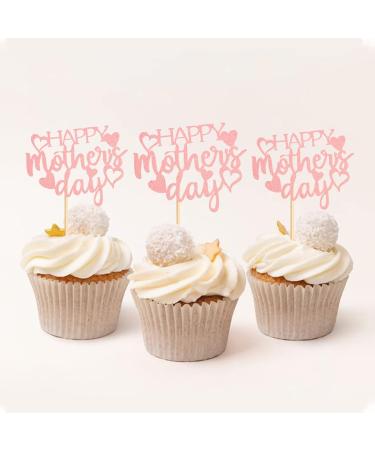 Keaziu 24 Pack Happy Mother's Day Cupcake Toppers Best Mom Ever Cupcake Picks Cake Decoration Party Supplies for Mother's Day Party Cupake Decorations Pink 1 - Buy Online on GoSupps.com