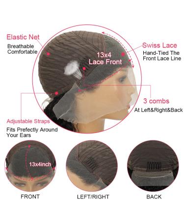 180% Density Deep Wave Lace Front Human Hair Wig | Wet & Wavy HD Transparent Glueless Brazilian Wig with Baby Hair | Pre Plucked & Bleached Knots | 13x4 Curly Lace Frontal for Women - Buy Online on GoSupps.com