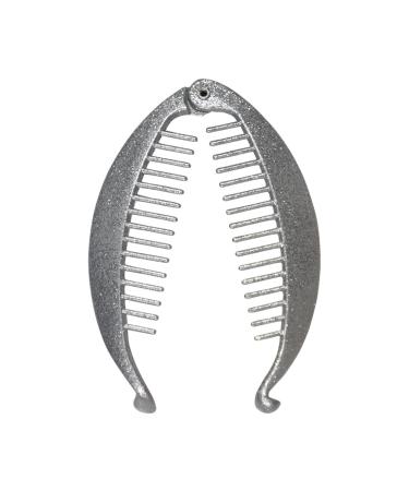 Silver Glitter Banana Clip Hair Comb - 4.5 Inch Hair Clincher - Buy Online on GoSupps.com