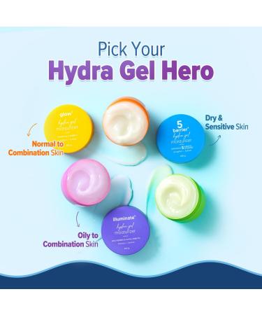 Aqualogica Illuminate + Hydra Gel Face Moisturizer | 24 Hour Deep Hydration for Oily to Combination Skin | with Wild Berries & Alpha Arbutin | Water-Like Gel Texture | 7.05 Oz/200g - Buy Online on GoSupps.com