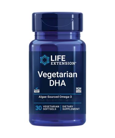 Life Extension Vegetarian DHA from algae oil (schizochytrium) 30 vegan soft capsules laboratory tests gluten -free vegetarian soybean without genetic engineering