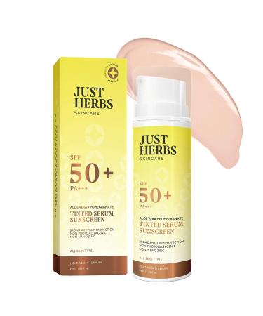 Tinted Sunscreen SPF 50+ PA UVA/UVB Protection for Oily Dry Skin No White Cast for Men and Women lightweight 30 ml.