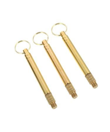 PACKOVE 3pcs Professional Brass Ear Cleaning Tools Kit Earwax Removal Tools for Wax Removal and Canal Massage Yellow