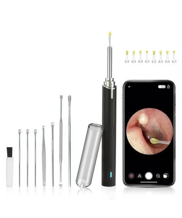EGJoey Ear Wax Removal Tool with Camera  Ear Cleaner  Ear Wax Removal Kit with 1080 HD Wireless Ear Endoscope  Earwax Carmera with 9 PCS Ear Spoon  Ear Cleaning Kit for iPhone  iPad  Android Black