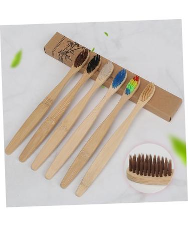 Eco-Friendly Soft Bristle Toothbrush Set - 6 Disposable Natural Wooden Toothbrushes for Travel - Landfill-Safe & Biodegradable - Buy Online on GoSupps.com