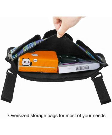 Wheelchair Side Bag with Reflective Stripe - Lightweight Organizer for Adults, Seniors, Handicap - Blue - Buy Online on GoSupps.com
