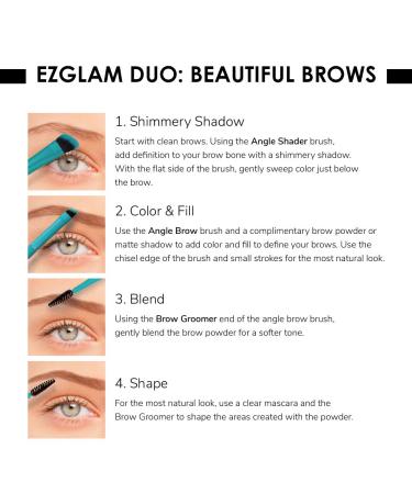 Royal & Langnickel Moda EZGlam Duo Beautiful Brows Makeup Brush Kit | Perfect for Flawless Eyebrows | International Shipping Available - Buy Online on GoSupps.com