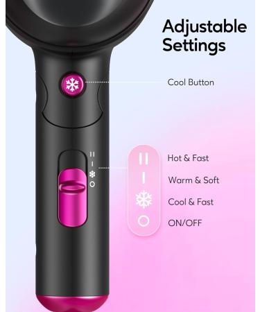 Wavytalk Mini Hair Dryer with Diffuser 1600W Foldable Hair Blow Dryer Lightweight Diffuser Hair Dryer for Curly Hair Black - Buy Online on GoSupps.com