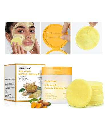 Turmeric Kojic Acid Cleansing Pads for Face - Balance Oil & Water Gentle & Non-Irritating - 80 Count | International Shipping Available - Buy Online on GoSupps.com