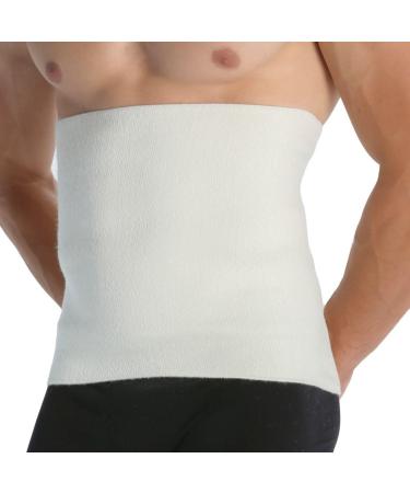 Easy8 (White, XXL Men's Wool and Cotton Lumbar Belt, Men's Abdominal Belt, Women's Lumbar Belt, Abd Belt