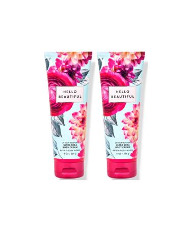 Bath & Body Works Hello Beautiful Ultimate Hydration Body Cream Gift Set For Women 8 Fl Oz (Pack of 2) (Hello Beautiful)