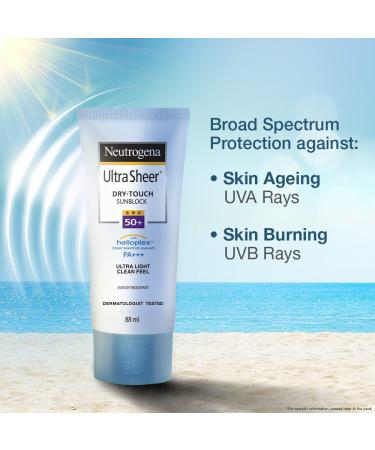 Neutrogena Ultra Sheer Dry-Touch Sunblock SPF 50+ - 2 Pack (30ml) - Buy Online on GoSupps.com