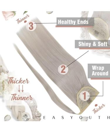 Easyouth Blonde Wrap Around Ponytail Extension - 100% Real Human Hair, White Blonde 14 Inch - 70g - 4-Pony #800(#1000) - Buy Online on GoSupps.com