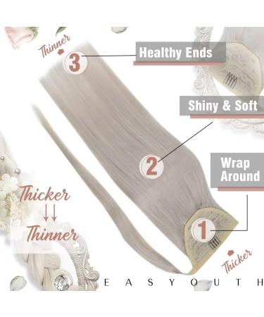 Easyouth 16-Inch Real Hair Ponytail Braids Extension - White Blonde - 80g #1000 - International Shipping Available - Buy Online on GoSupps.com