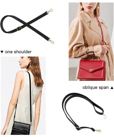 JKNAKN Replacement Adjustable Leather Shoulder Strap with Metal Swivel Hooks for Crossbody Bag Briefcase Messenger Bag Shoulder Bag Purse Making -2 cm Width (Black) - Buy Online on GoSupps.com