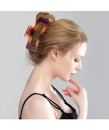 4 Pack Extra Large Hair Claw Clips for Thick & Long Hair - Strong Hold Non-slip Square Jaw Clips for Women - 5'' Bright Hair Clamps - 90's Style - Buy Online on GoSupps.com