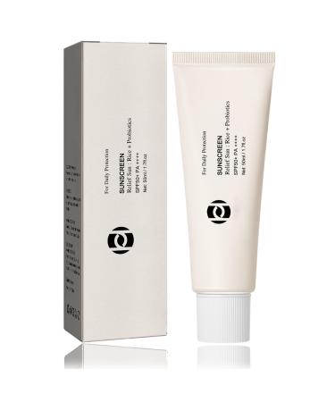 Sunscreen SPF 50 Rice Extract Sun Cream SPF 50 With Lactobacillus Suncream Factor 50 For Face And Body SPF 50 Face Moisturiser Water & Sweat Resistant Sun Lotion For UVA & UVB