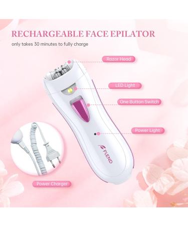 Wireless Women's Epilator - Rechargeable Mini Facial & Body Hair Remover with LED Light | Painless Epilation for Intimate Areas Face Armpits & Bikini Zone - Buy Online on GoSupps.com