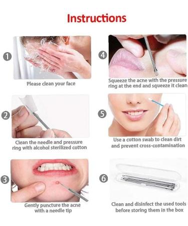 Blackhead Remover Tool Kit 4 Pieces Comedone Extractor Tool Blemish Whitehead Removal Acne Needle Pimple Stainless Steel Durability and convenience - Buy Online on GoSupps.com