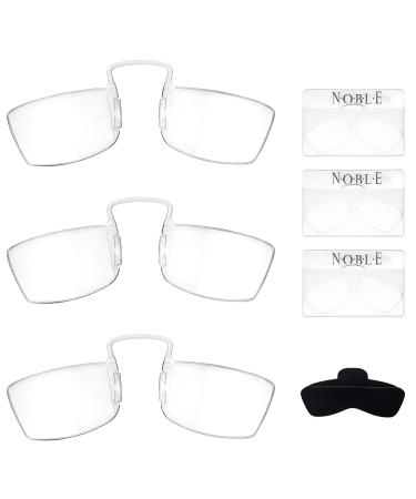 Noble Small Reading Glasses (3 Pack) - Rimless Readers with 3 Wallet Credit Card Holders and 1 Cell Phone Case - Pocket Magnifying Cheaters for Men and Women (+0.75) Clear 0.75 x
