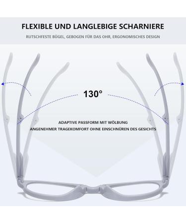 Buy Lanomi Foldable Varifocal Glasses | Blue Light Filter Reading Glasses | Compact Progressive Multifocal Visual Aid | Ultralight Portable Multifocus Eyewear with Case (Gray/White) 1.0x - Buy Online on GoSupps.com