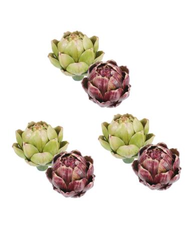 HOMSFOU 6 Pcs Artichoke Artificial Flower Abandon All Artichokes Home Decoration Faux Artichokes Plants Decor Faux Plants Artificial Artichoke Model Fake Vegetables Fake Fruit Silk Flower