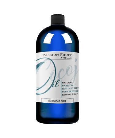 Dr Joe Lab Passion Fruit Oil Pure Natural Cold Pressed Unrefined Extra Virgin Partially Filtered Maracuja Oil- for Hair Skin Body Nail and Beard. 32 oz