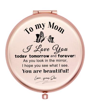 muminglong Frosted Compact Makeup Mirror for Mom from Son Birthday Ideas for Mom Mother-New hudie Mom erzi