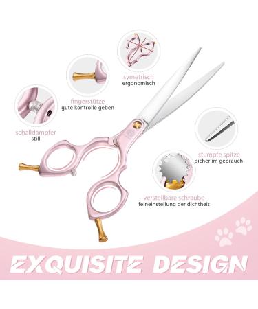 Purple Dragon 6-Inch Dog & Cat Grooming Scissors - Ultra-Light Aluminum Handle JP440C Steel Shears for Professionals & Beginners - Pink - Buy Online on GoSupps.com