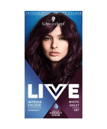 Schwarzkopf LIVE Intense Colour Long Lasting Permanent Purple Hair Dye With Built-In Vibrancy Serum Up To 70% Grey Coverage Mystic Violet 087 Mystic Violet 1 Count (Pack of 1) - Buy Online on GoSupps.com