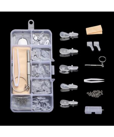 Silar's nose pads glasses slipproof 25 pairs glasses nose pads silicone nasal cushion glasses nose brackets glasses repair set including 40Stc screws tweezers screwdriver and cleaning cloth - Buy Online on GoSupps.com