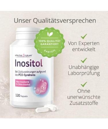 Effective Nature Inositol Capsules - 120 Vegan Capsules for PCO Syndrome | Myo & D-Chiro Inositol | No Additives Non-GMO - Buy Online on GoSupps.com