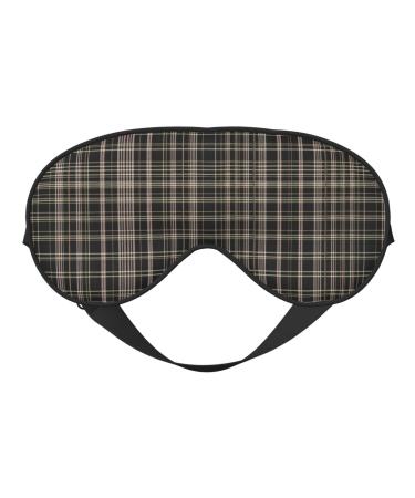 Striped Checked Print Unisex Sleeping Eye Mask Soft Comfortable Light-Blocking Eye Mask