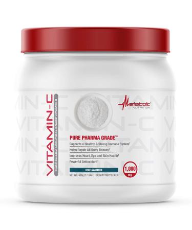 Metabolic Nutrition Vitamin C, 1000mg, Pure Pharma Grade, High Absorption Ascorbic Acid (500 g) 3.53 Ounce (Pack of 1)