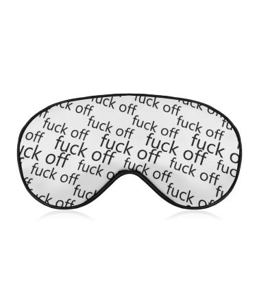 Sleep Mask Fuck Off Print Light Blocking Eye Mask for Sleeping with Adjustable Strap Soft Eye Sleep Shade Cover for Men Women