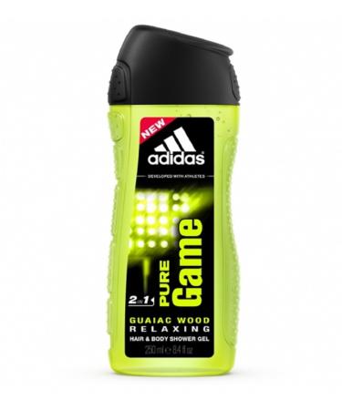 Adidas Pure Game 2in1 Guaiac Wood Relaxing Hair & Body Shower Gel 250 ml/8.4 fl oz